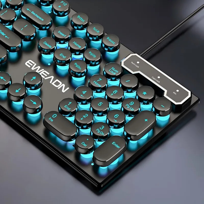 레트로 펑크 기계식 느낌 키보드 마우스 세트 유선 무선 - Pc Gaming Keyboards 리뷰 및 가격