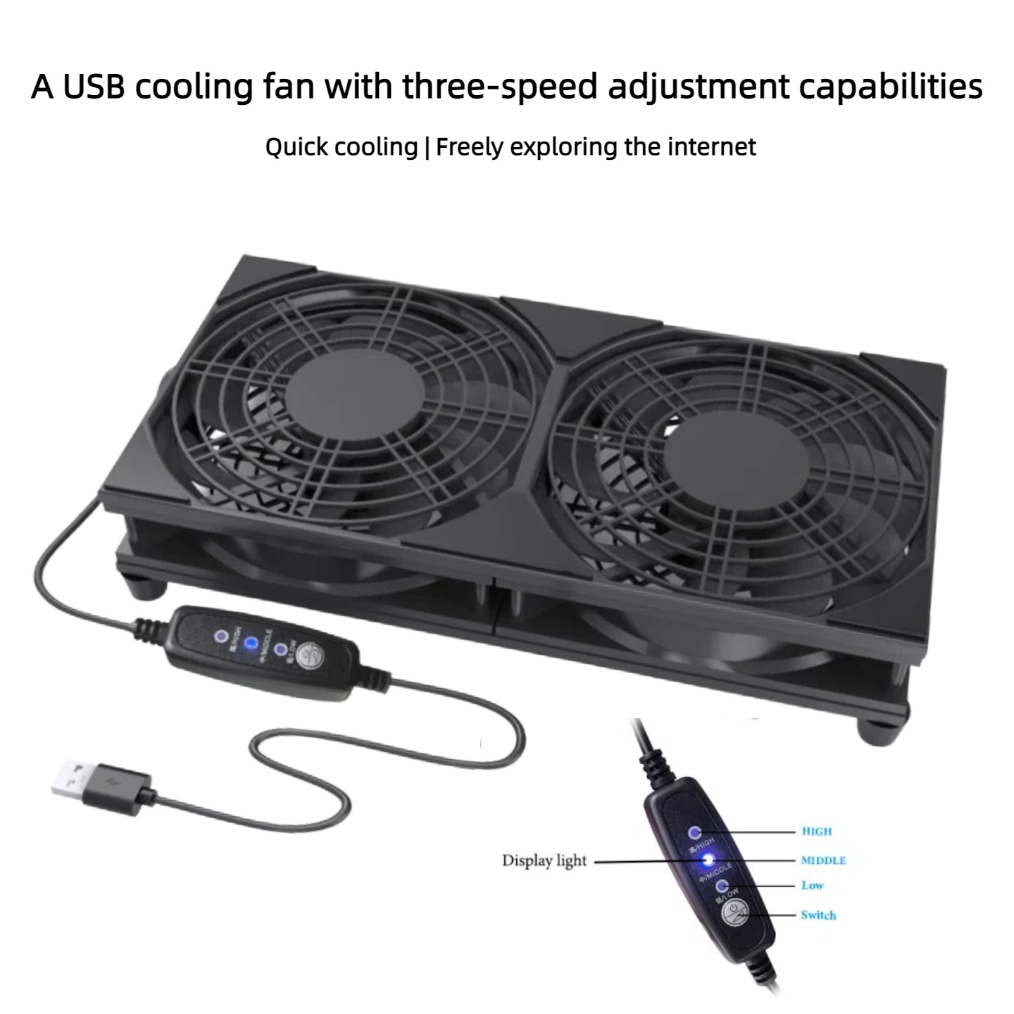 3단 속도 조절 기능이 있는 듀얼 USB 냉각 팬 |  - No Rgb Gaming Pc 리뷰 및 가격