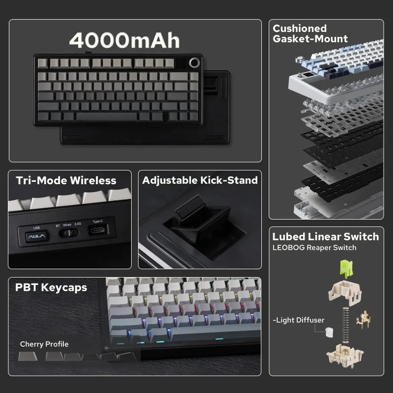 AULA F75 Max 기계식 키보드 75% 레이아웃  - Pc Gaming Keyboards 리뷰 및 가격