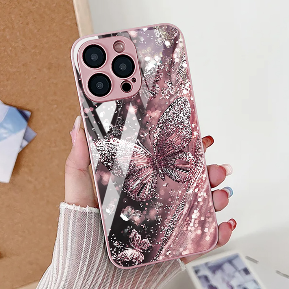 나비 레오파드 프린트 폰 케이스 아이폰 17 16 14 - Pc Case Tempered Glass 리뷰 및 가격