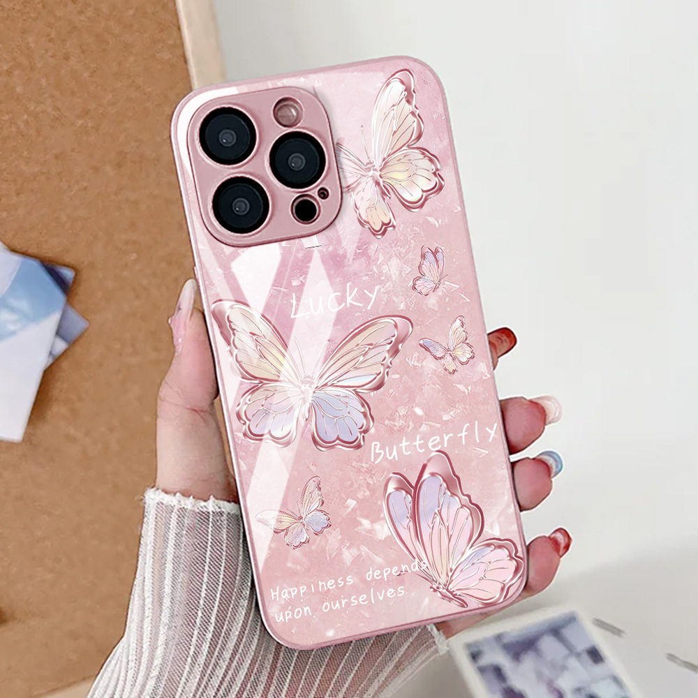 나비 레오파드 프린트 폰 케이스 아이폰 17 16 14 - Pc Case Tempered Glass 리뷰 및 가격