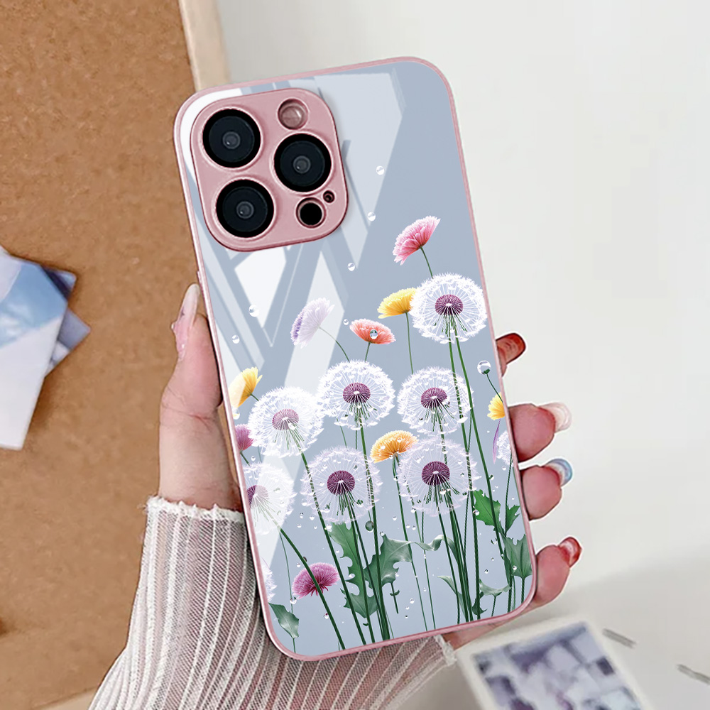 연꽃 꽃무늬 아이폰 16 프로 케이스 아이폰 17 14 - Pc Case Tempered Glass 리뷰 및 가격