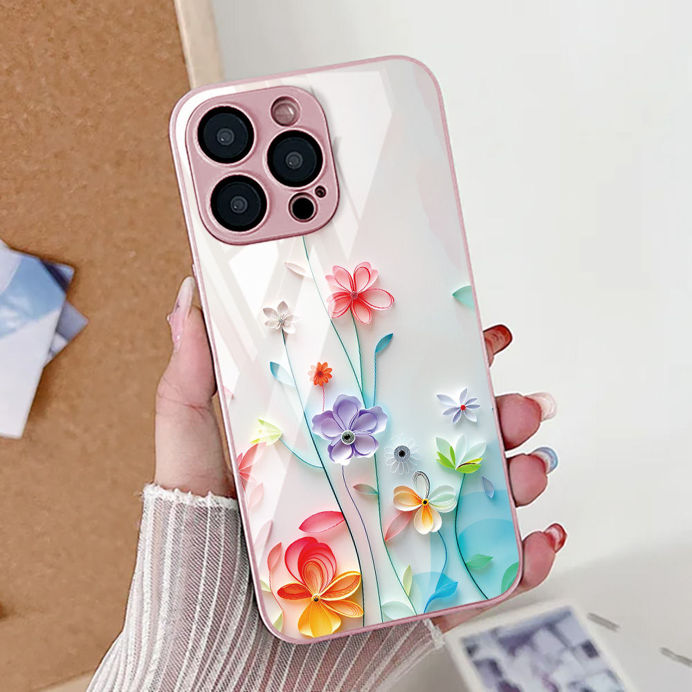 연꽃 꽃무늬 아이폰 16 프로 케이스 아이폰 17 14 - Pc Case Tempered Glass 리뷰 및 가격